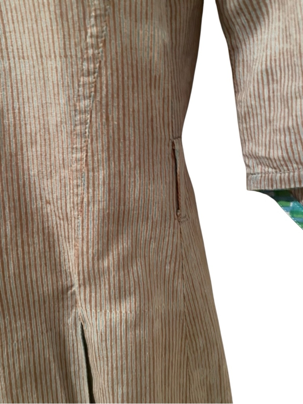 Juli Raja Button Up Shirt Dress 100% Cotton Pockets Micro Striped Size Small - Picture 6 of 14